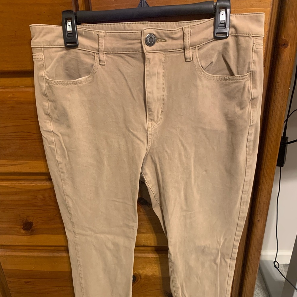 AE Khaki High Rise Jeggings SZ 12